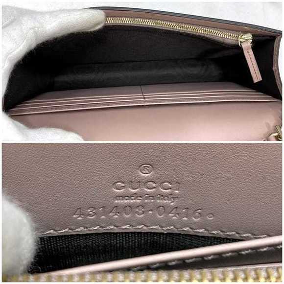 Gucci Chain Shoulder Wallet Leather Pink - Picture 8 of 10
